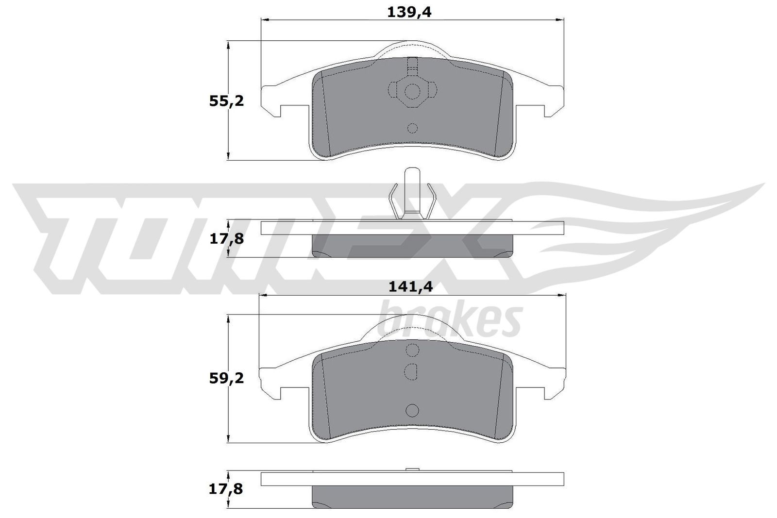 Obrázok Sada brzdových platničiek kotúčovej brzdy TOMEX Brakes  TX1490